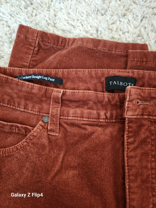 Talbots Denim - Talbots Women’s Rust Brown Corduroy Straight Leg Jeans